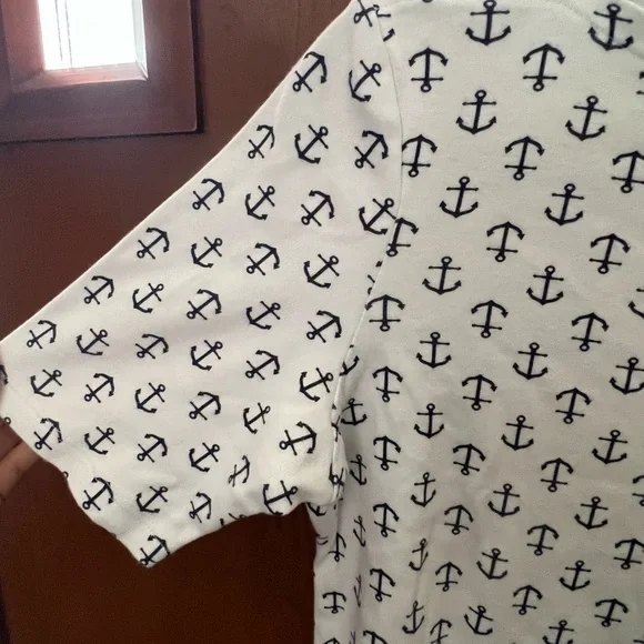 Anchor Print Boat Neck Tea Size M - Picture 6 of 6
